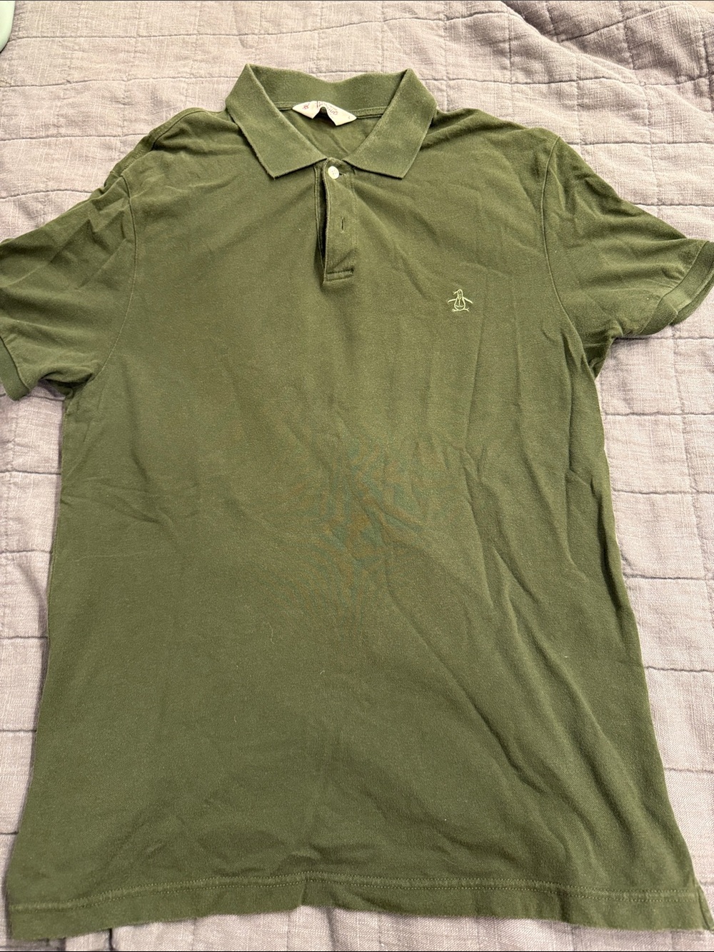 Original Penguin Olive Green Short-Sleeve Polo